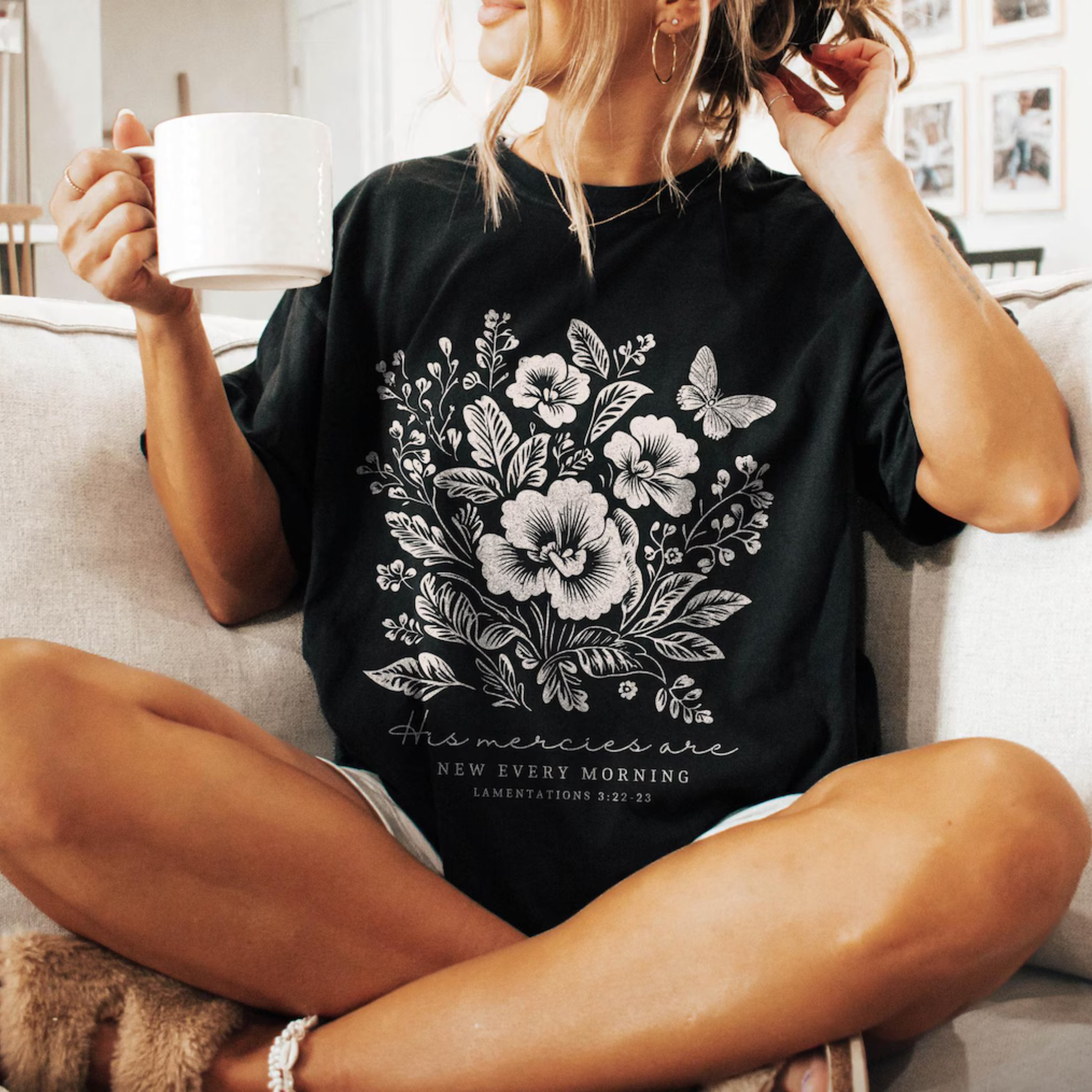 Christian Tee Jesus Loves You God Is Good Lamentations 3:22-23
