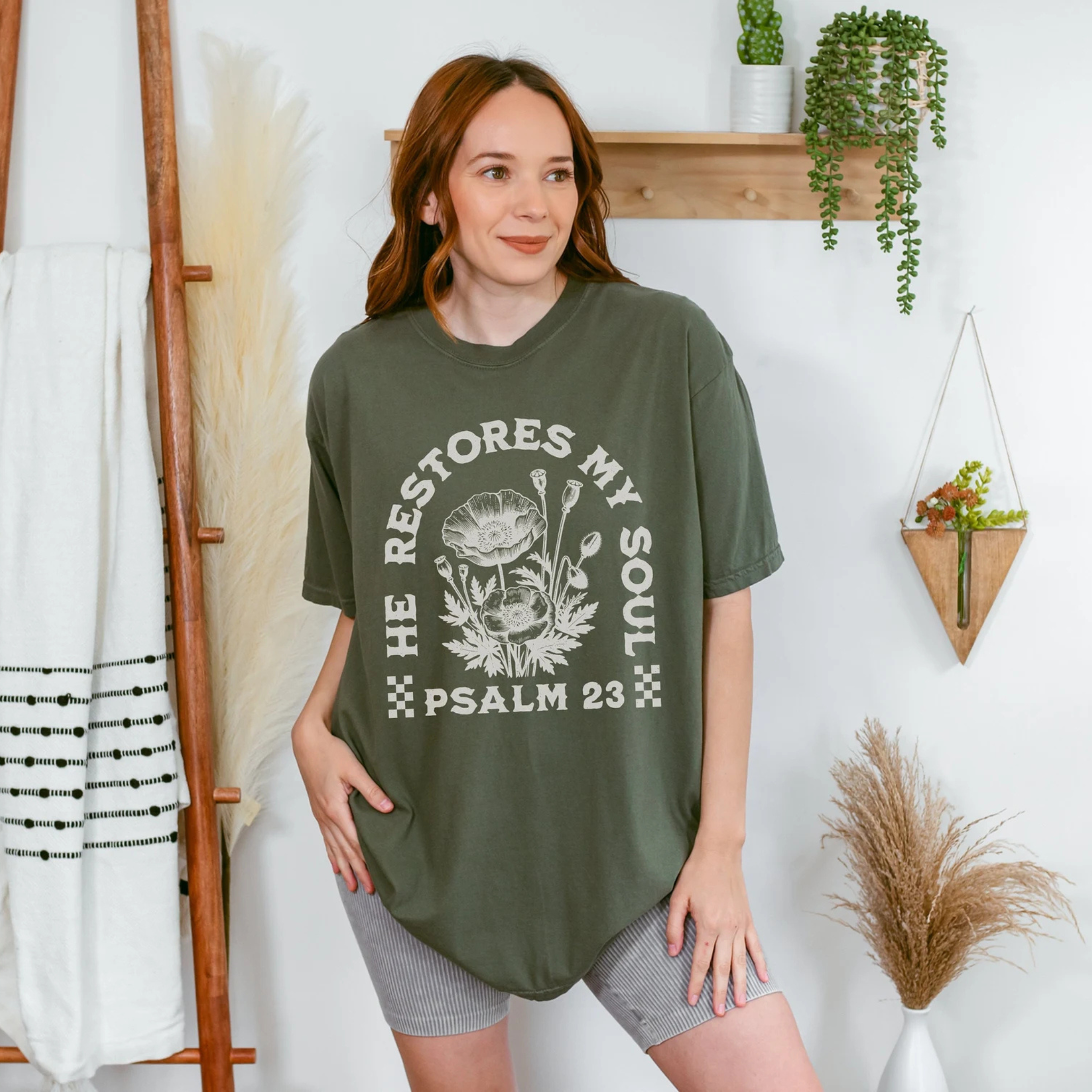 Christian Merch Baptism Gift Cute Christian Psalm 23 Shirt