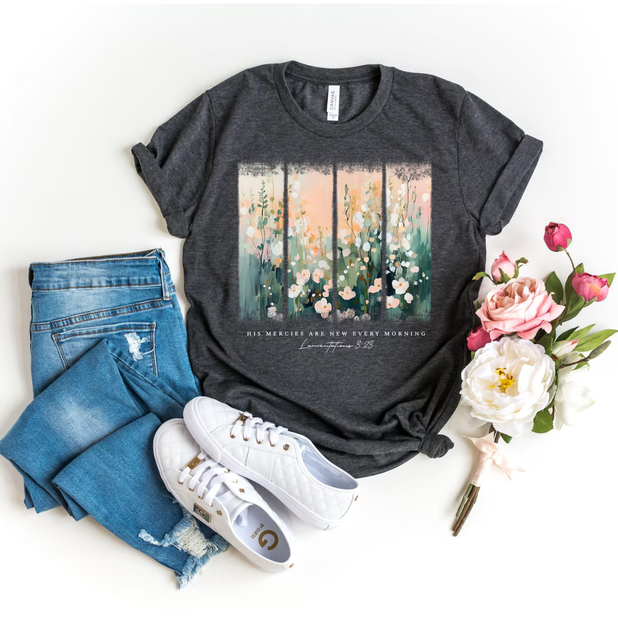 His Mercies Are New Every Morning Bible Verse Shirt